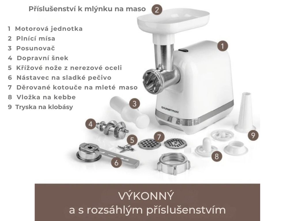 GOURMETmaxx Elektrický mlýnek na maso Cuisine Edition 13440 6